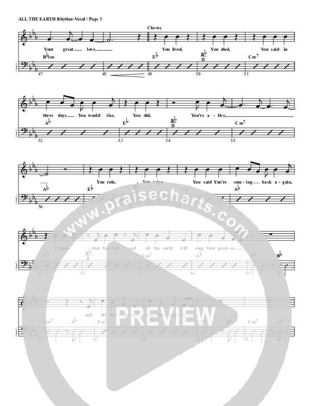 All The Earth Will Sing Your Praises Rhythm/Vocal (G3 Worship)