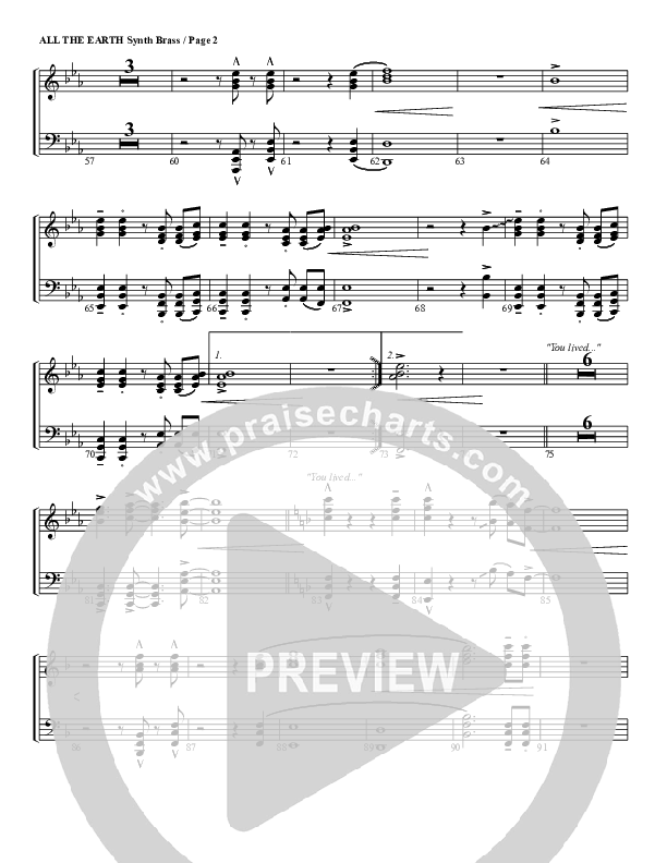 All The Earth Will Sing Your Praises Synth Brass (G3 Worship)
