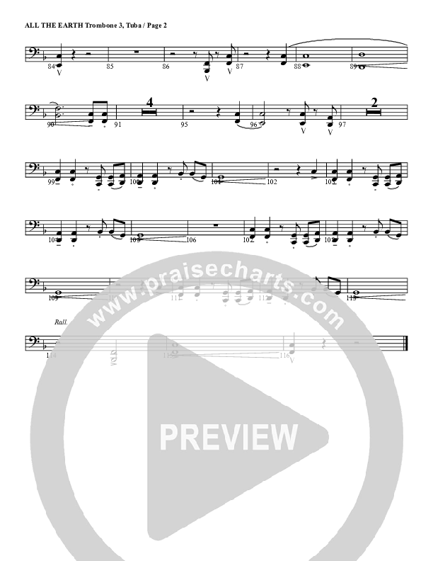All The Earth Will Sing Your Praises Trombone 3/Tuba (G3 Worship)