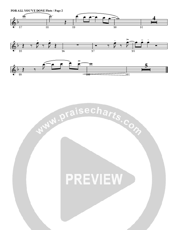 For All You've Done Flute (G3 Worship)