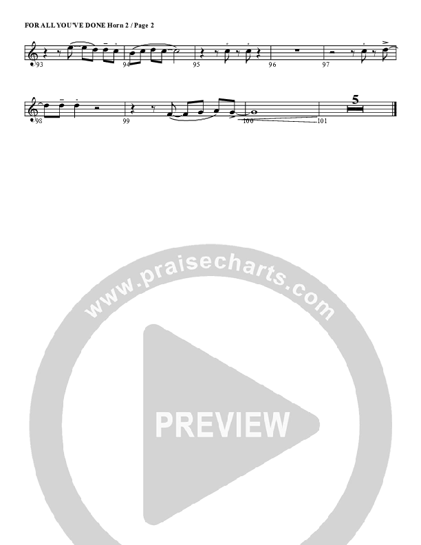 For All You've Done French Horn 2 (G3 Worship)
