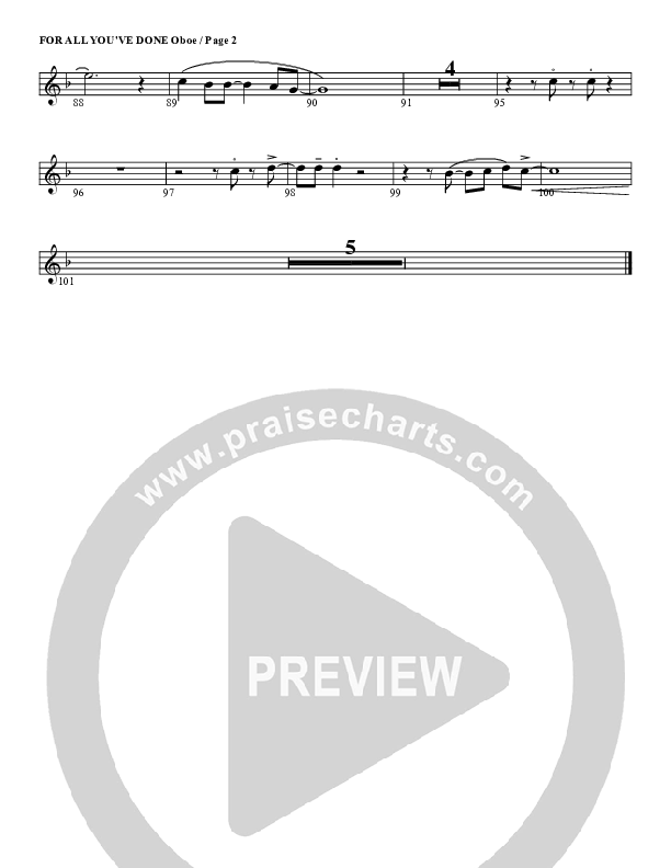 For All You've Done Oboe (G3 Worship)