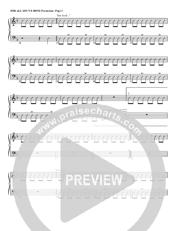 For All You've Done Percussion (G3 Worship)