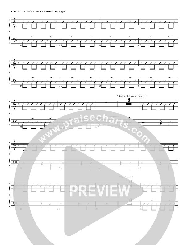 For All You've Done Percussion (G3 Worship)