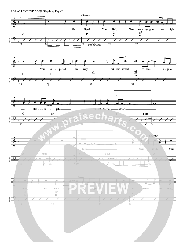 For All You've Done Rhythm/Vocal (G3 Worship)