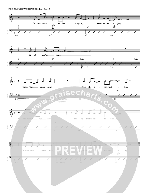 For All You've Done Rhythm/Vocal (G3 Worship)