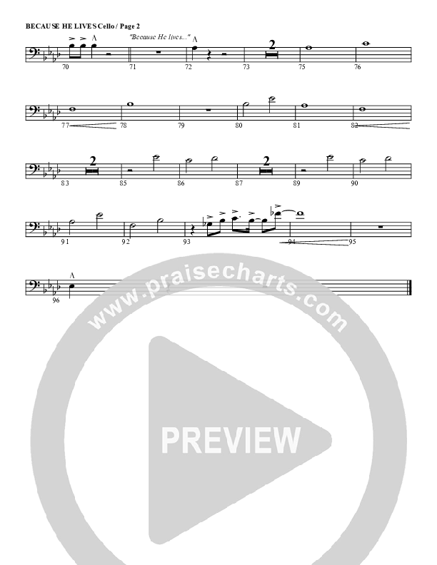 Because He Lives Cello (G3 Worship)