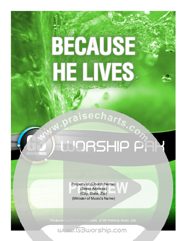 Because He Lives Cover Sheet (G3 Worship)