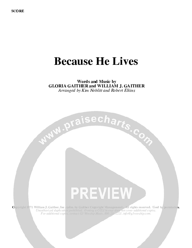 Because He Lives Orchestration (G3 Worship)