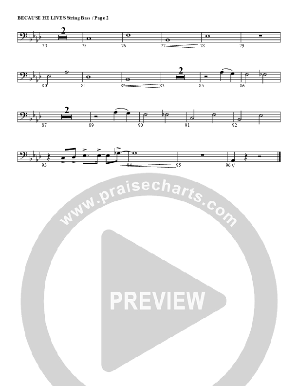 Because He Lives Double Bass (G3 Worship)