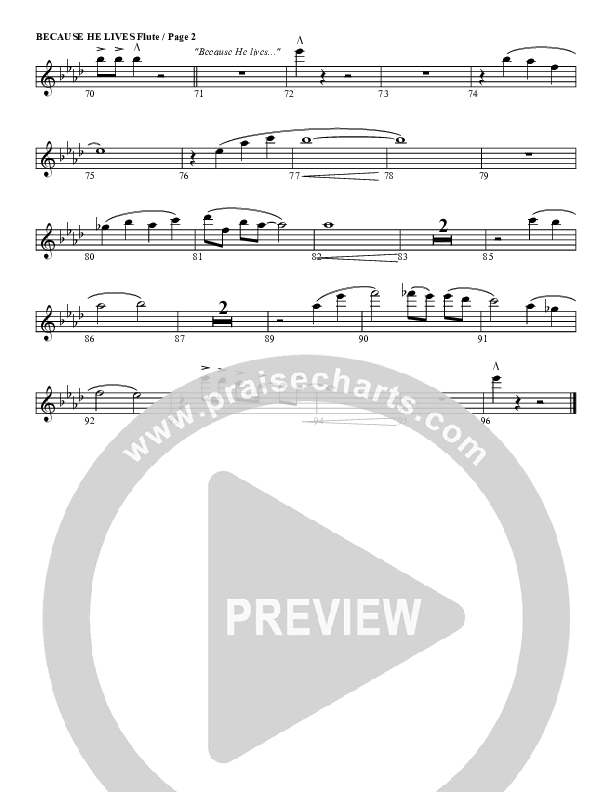 Because He Lives Flute (G3 Worship)