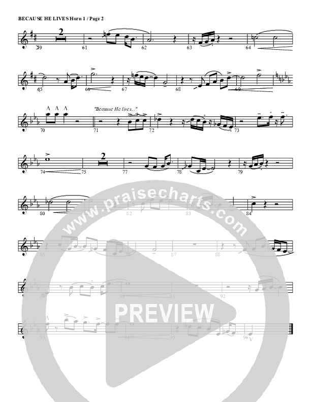 Because He Lives French Horn 1 (G3 Worship)