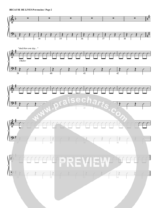 Because He Lives Percussion (G3 Worship)