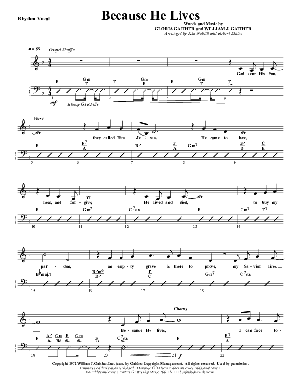 Because He Lives Rhythm/Vocal (G3 Worship)