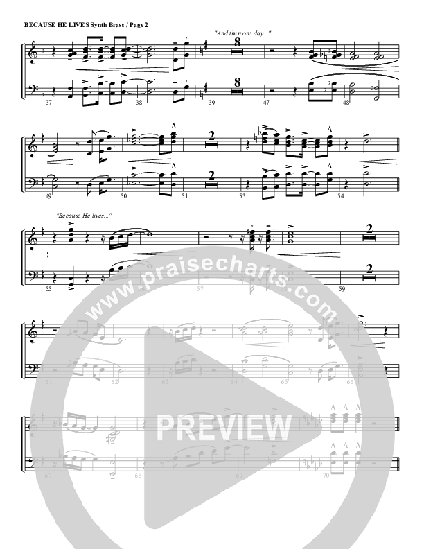 Because He Lives Synth Brass (G3 Worship)