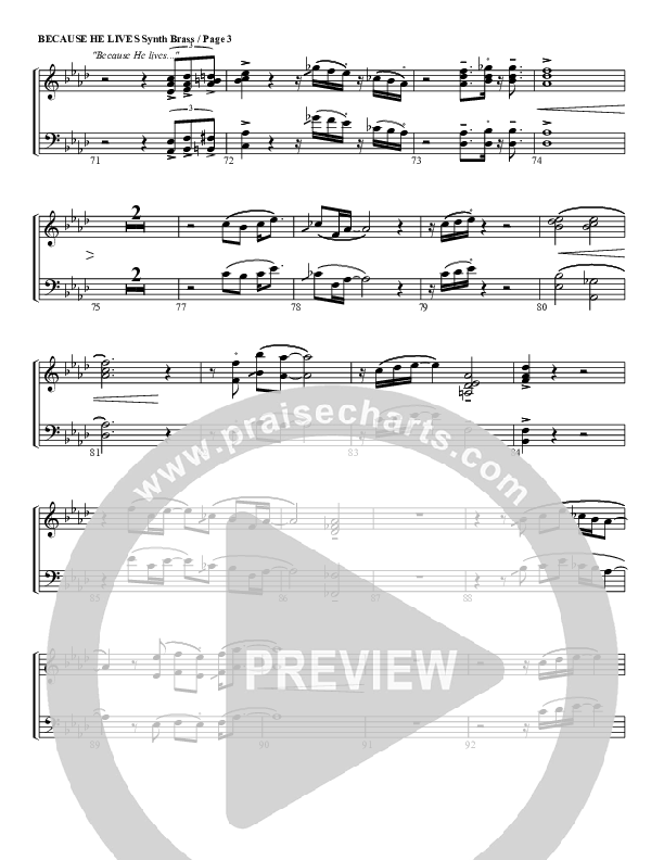 Because He Lives Synth Brass (G3 Worship)