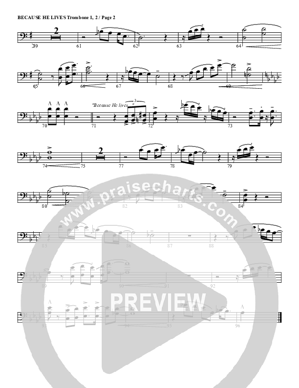 Because He Lives Trombone 1/2 (G3 Worship)