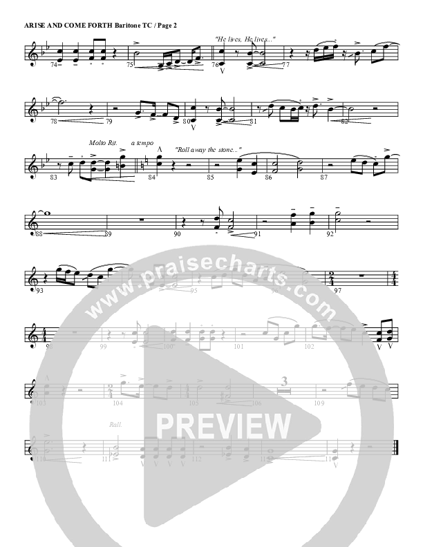 Arise And Come Forth Baritone TC (G3 Worship)