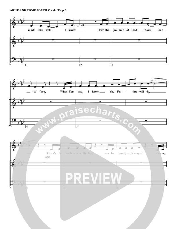 Arise And Come Forth Choir Sheet (G3 Worship)