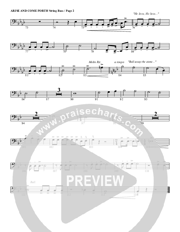 Arise And Come Forth Double Bass (G3 Worship)