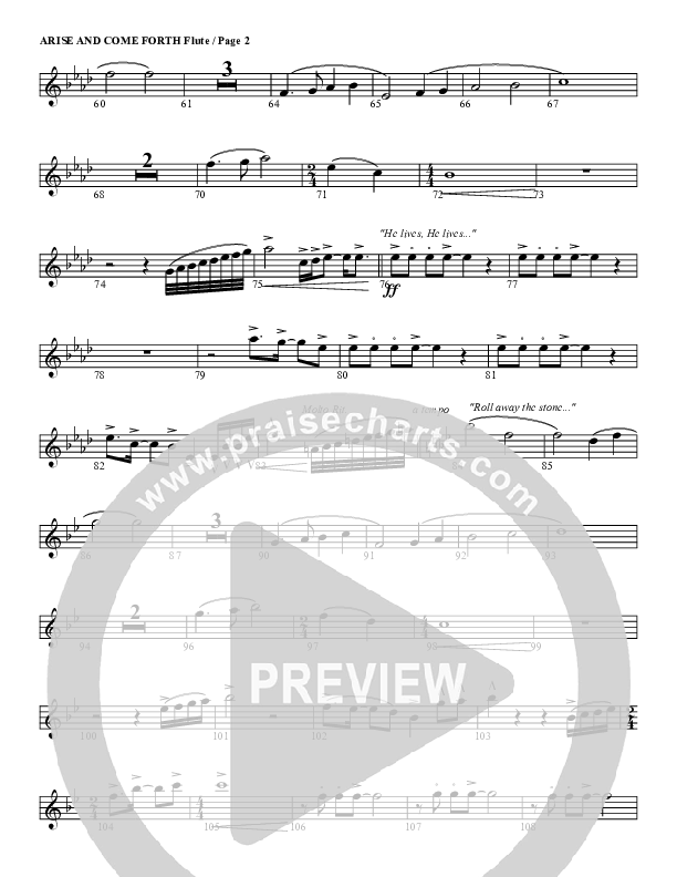 Arise And Come Forth Flute (G3 Worship)
