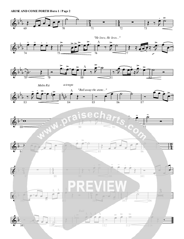 Arise And Come Forth French Horn 1 (G3 Worship)