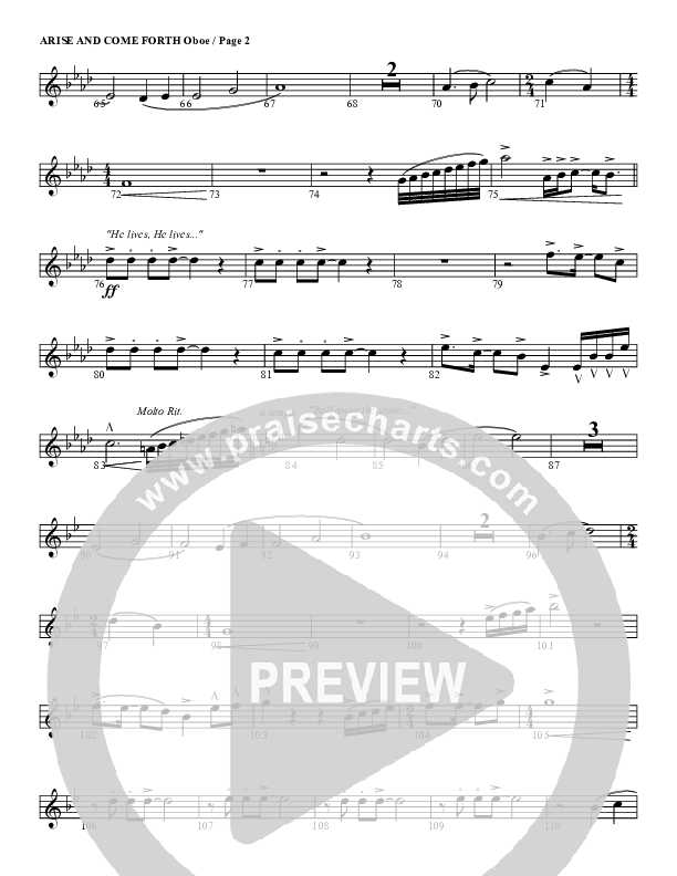 Arise And Come Forth Oboe (G3 Worship)