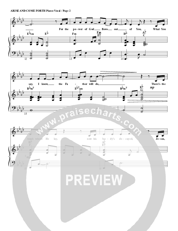 Arise And Come Forth Lead & Piano (G3 Worship)