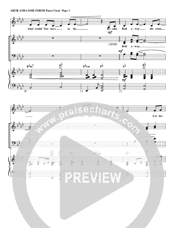 Arise And Come Forth Lead & Piano (G3 Worship)