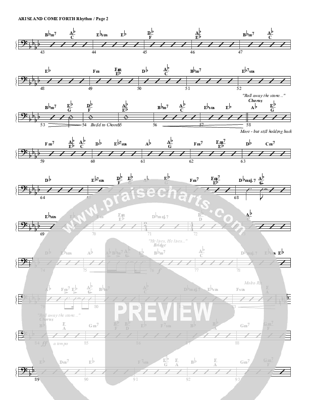 Arise And Come Forth Rhythm Chart (G3 Worship)