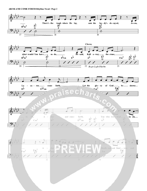 Arise And Come Forth Rhythm/Vocal (G3 Worship)