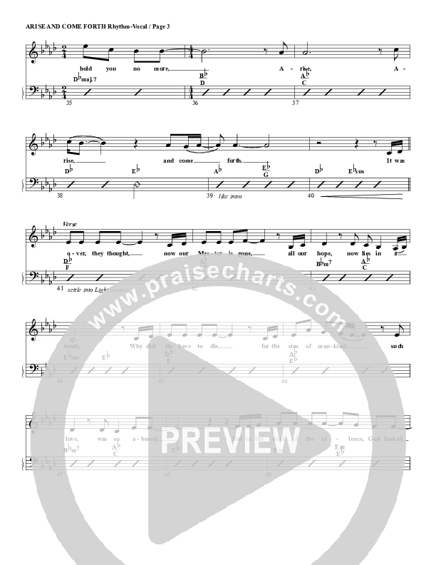 Arise And Come Forth Rhythm/Vocal (G3 Worship)