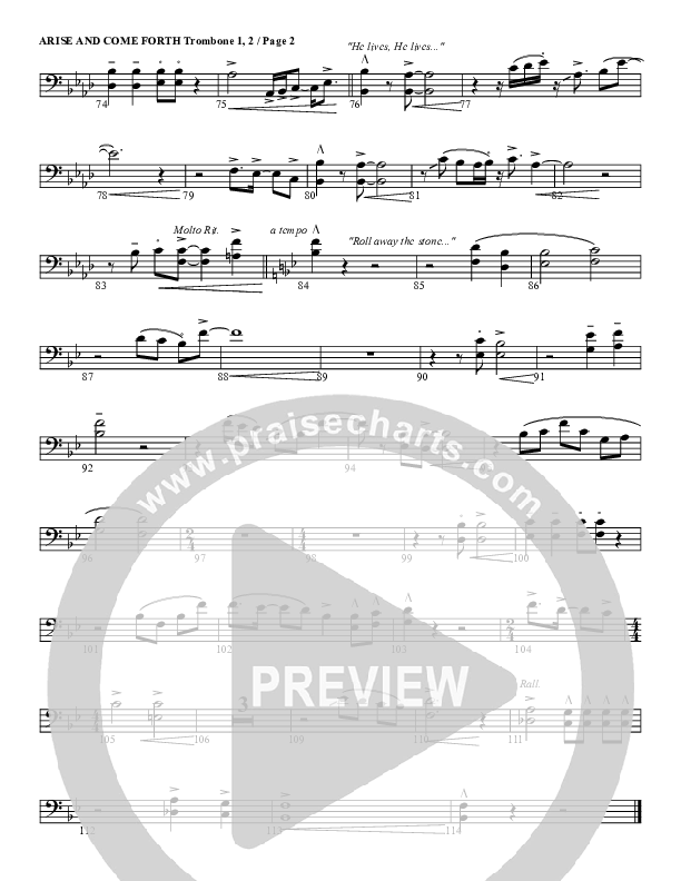 Arise And Come Forth Trombone 1/2 (G3 Worship)