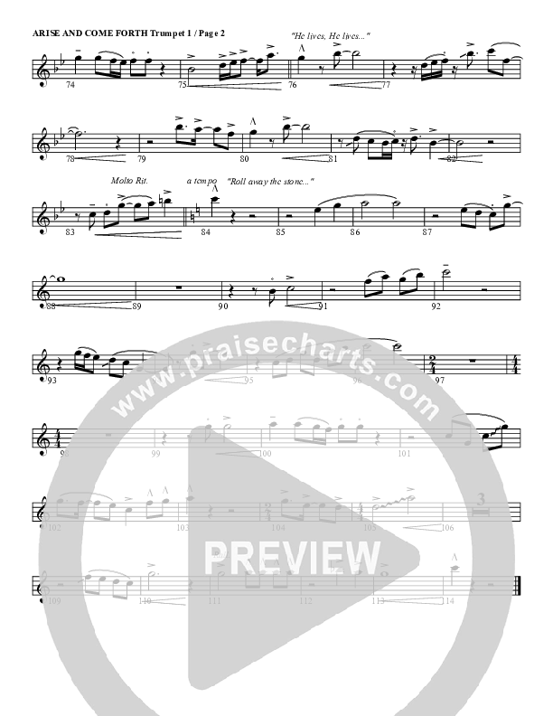 Arise And Come Forth Trumpet 1 (G3 Worship)