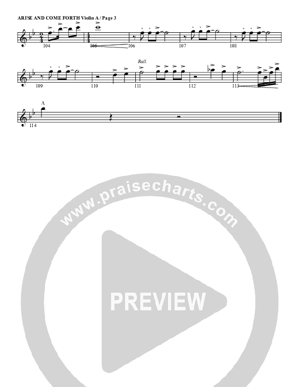 Arise And Come Forth Violin 1 (G3 Worship)