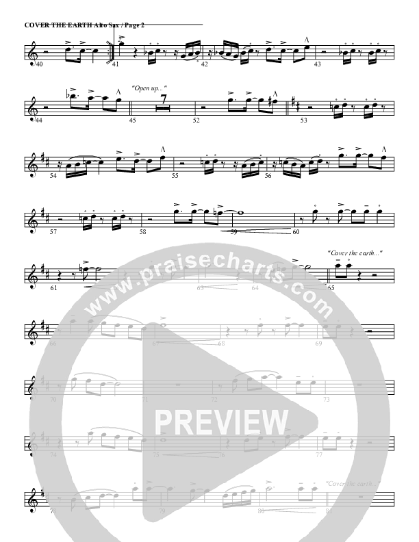 Cover The Earth Alto Sax (G3 Worship)