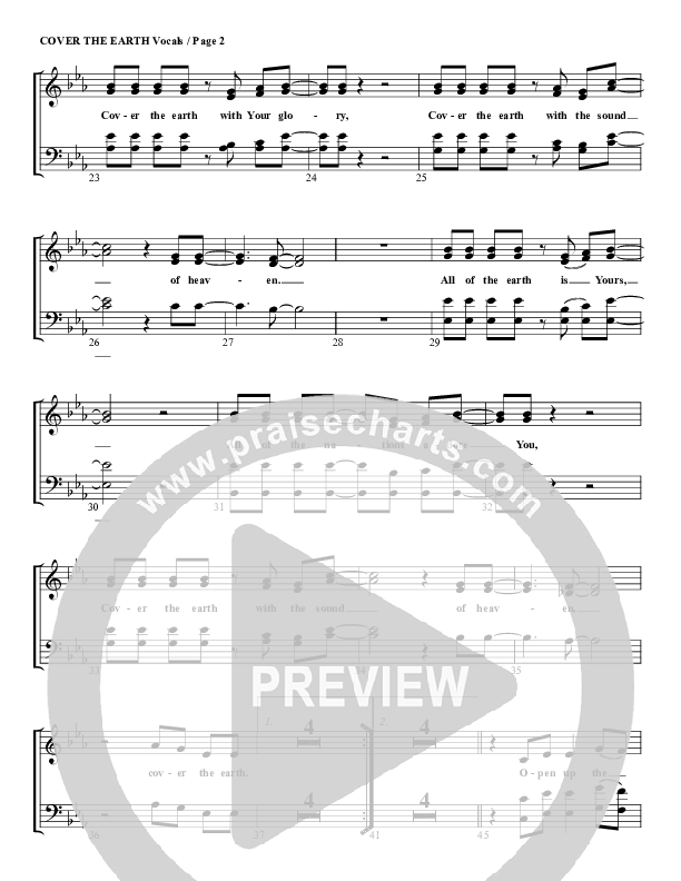 Cover The Earth Choir Sheet (G3 Worship)
