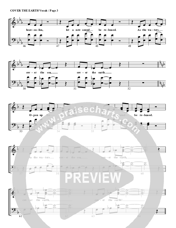 Cover The Earth Choir Sheet (G3 Worship)