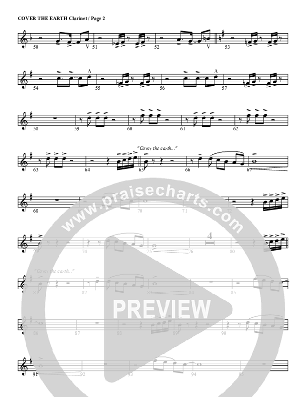 Cover The Earth Clarinet (G3 Worship)