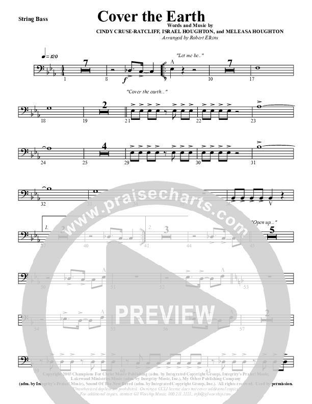 Cover The Earth Double Bass (G3 Worship)