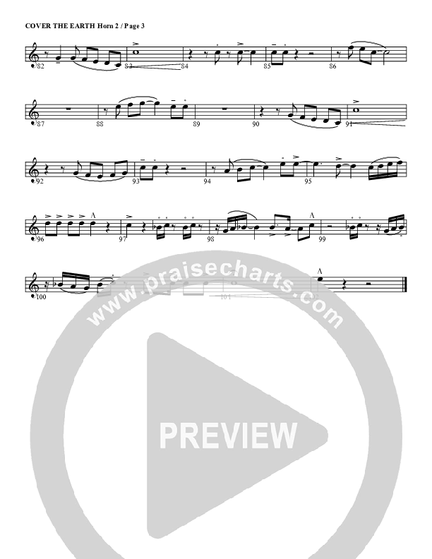 Cover The Earth French Horn 2 (G3 Worship)