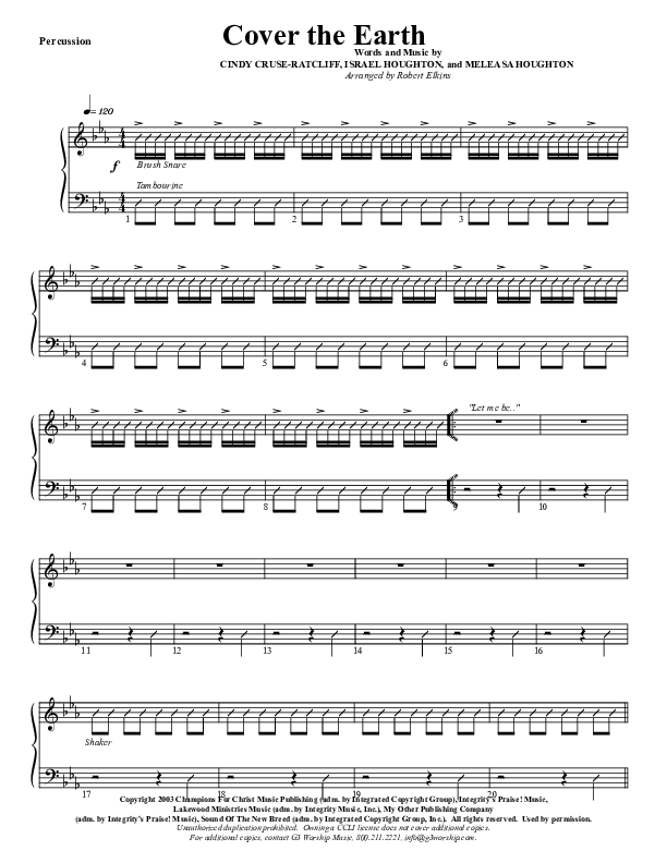 Cover The Earth Percussion (G3 Worship)