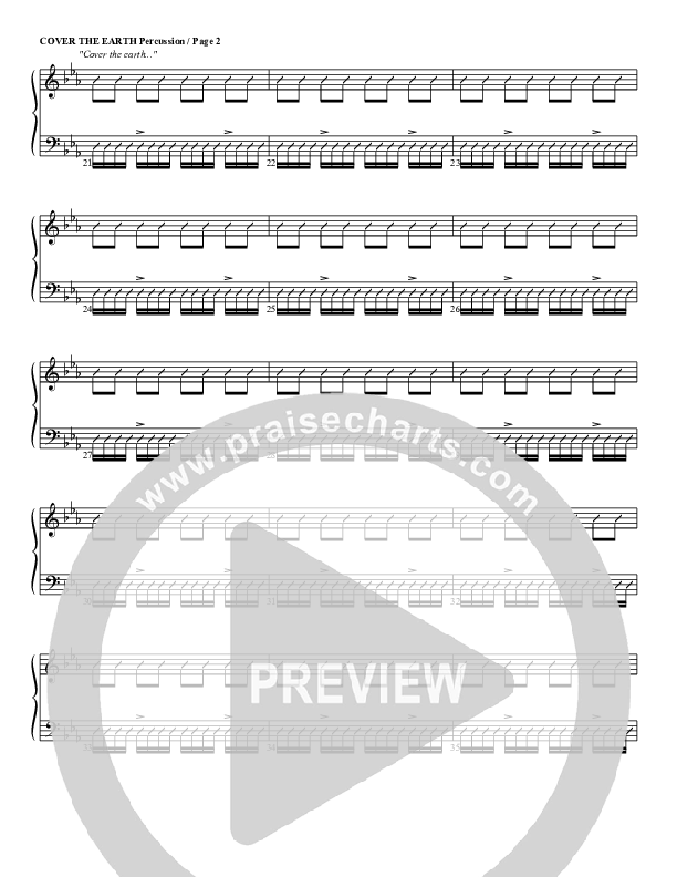 Cover The Earth Percussion (G3 Worship)