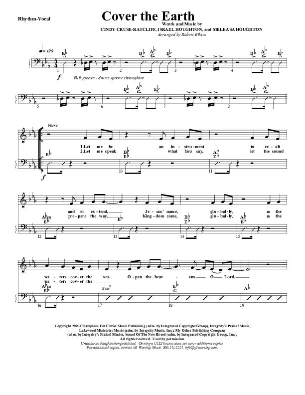Cover The Earth Rhythm/Vocal (G3 Worship)