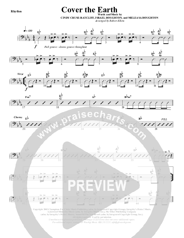 Cover The Earth Rhythm Chart (G3 Worship)