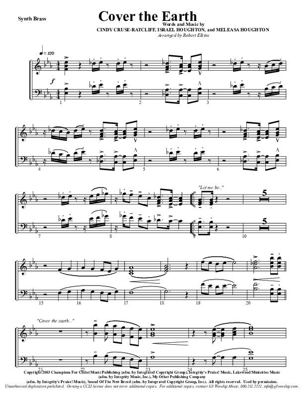 Cover The Earth Synth Brass (G3 Worship)
