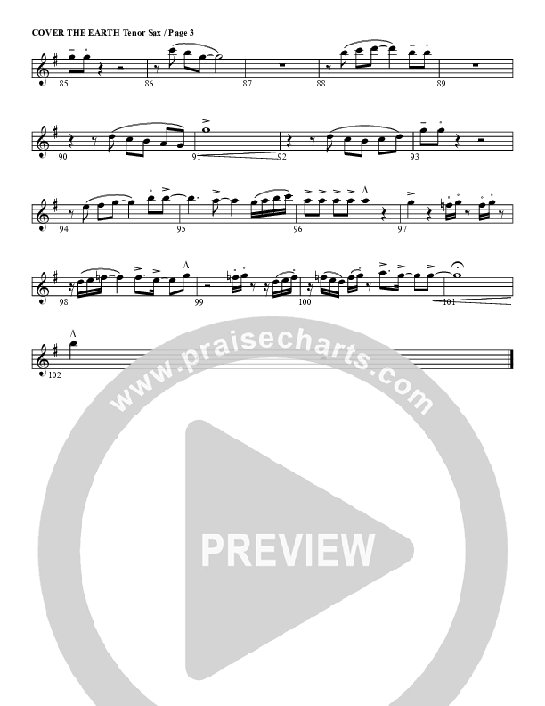 Cover The Earth Tenor Sax 2 (G3 Worship)