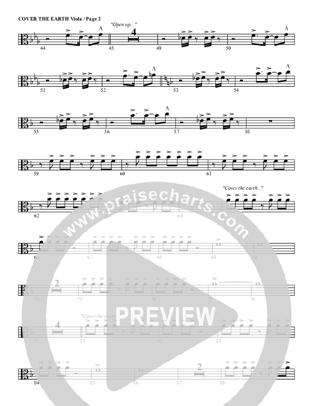 Cover The Earth Viola (G3 Worship)