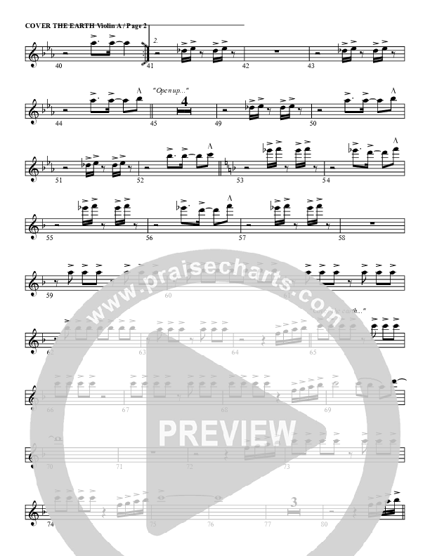 Cover The Earth Violin 1 (G3 Worship)