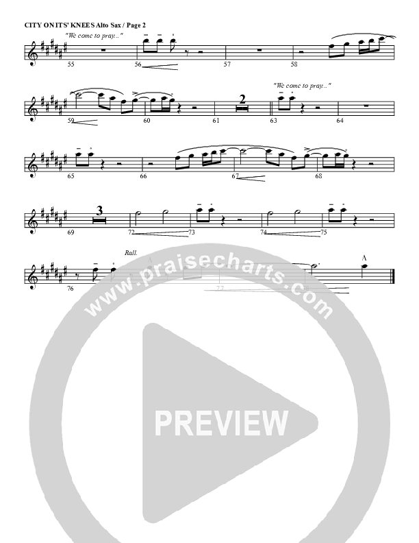 City On Its Knees Alto Sax (G3 Worship)